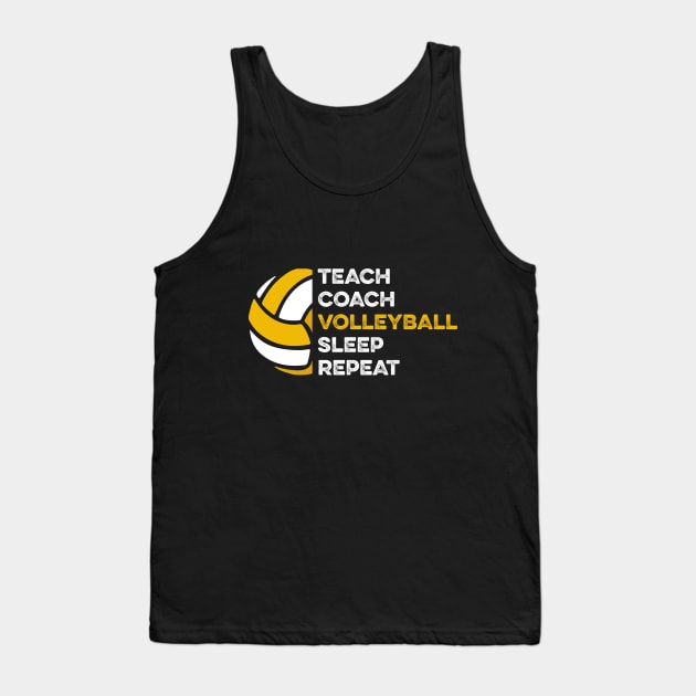 Teach Coach Volleyball Sleep Repeat Tank Top by JoyFabrika